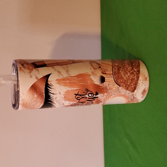 20 Oz. Stainless Steel "But First Makeup" Insulated Tumbler - Picture 3 of 8